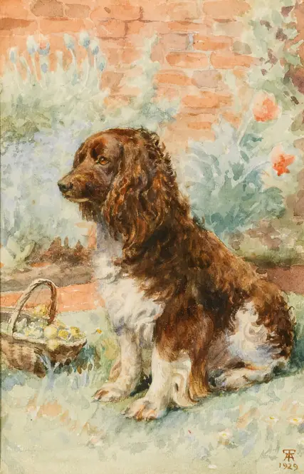 Spaniel In The Garden (1929)